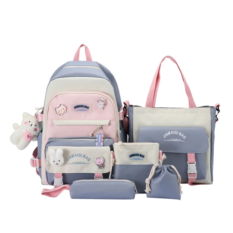 Girls Backpack Set for Middle School Students Girly Schoolbag Bookbag