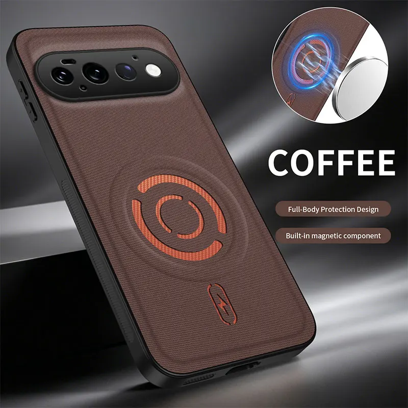 Luxe hoesje voor Magsafe voor Google Pixel 11 10A 10 9A 10 Pro XL 8A 8 7A 7 Pro Tech Stijlvolle PU lederen magnetische schokbestendige hoes