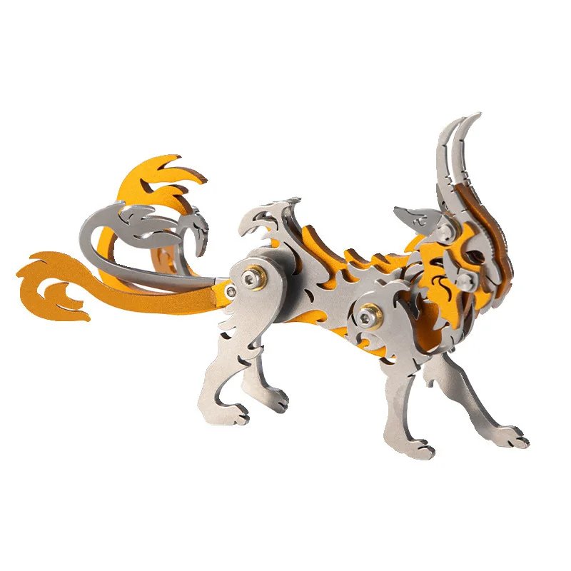 3D Puzzle Metal Model Building Kits Shanhaijing Divine Beast Fierce Mechanical Animals Jigsaw DIY Assembly Toy for Adults Kid