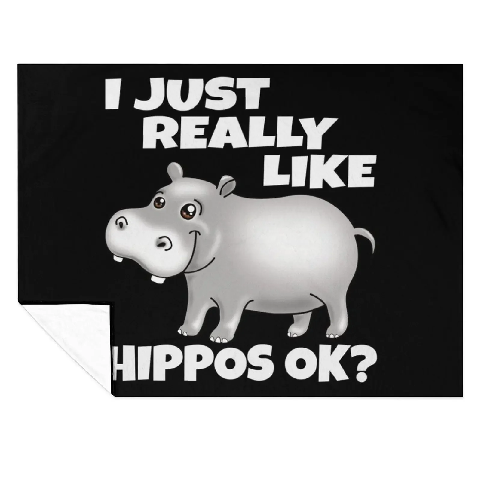 

I Just Really Like Hippos Funny Cute Hippopotamus Throw Blanket Decoratives bed plaid Sofa Sleeping Bag Blankets