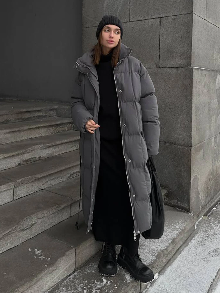 الشتاء طويلة الدانتيل يصل مقنعين أسفل سترة الإناث الدافئة سميكة باركر أبلى النساء الأبيض بطة أسفل الدافئة الركبة طول سترات قطنية