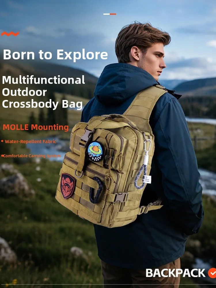 Borsa a tracolla tattica mimetica casual di grande capacità per uomo Borsa da arrampicata in montagna impermeabile per sport all'aria aperta