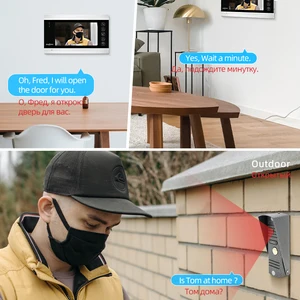 Jeatone-mimmelbare Video-Intercom-Bell, Privathausetür, Kamera mit Bewegungserkennung, Farbe, Monitor 7 8 Hauptverkaufsgatekamera - №7
