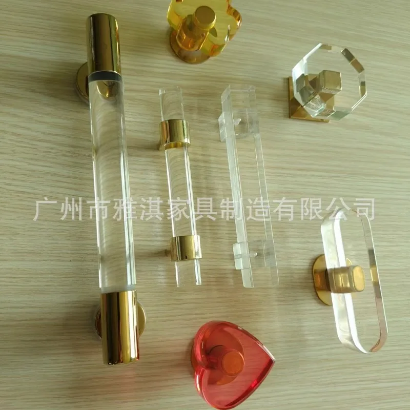 Transparent Stainless Steel Crystal Acrylic Cabinet Door Drawer Handle Acrylic Cabinet Door Handle Furniture Handle