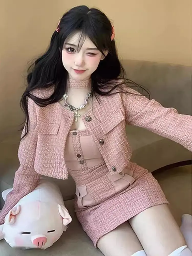 

Women'S Spring And Autumn Pink New Suit Skirt Women'S Slim Short Hot Girls' Hips Dress