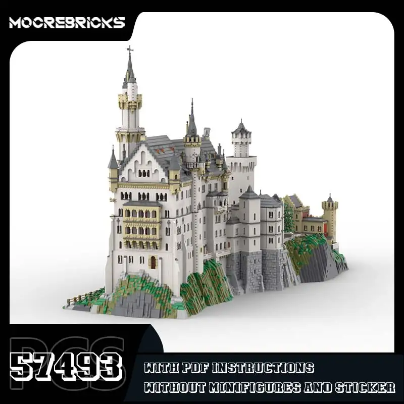 Klassisches Spielzeug Neuschwanstein Castle Bausteine Modell Weiß Architektur Kreative Ziegel Desktop Dekoration Spielzeug Kinder Geschenk