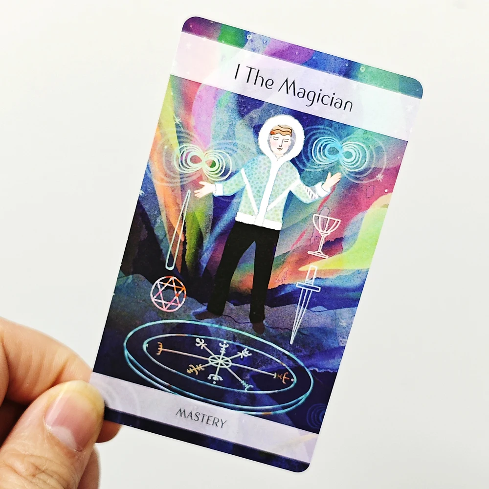Een volledig dek met 79 kaarten geïnspireerd door oude Noordse mythen en folklore de magische Noordse Tarot 10,3 * 6 cm