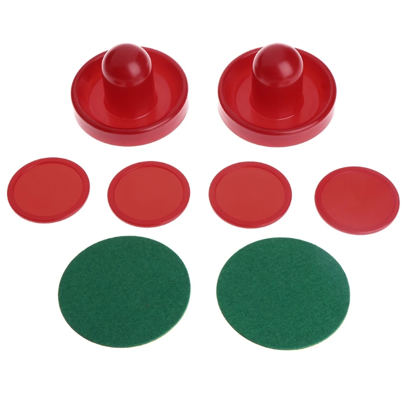 25UC 2 Stück rote Airhockey-Schieber und Airhockey-Pucks für Spieltische, tolle Torgriffe, Paddel, Ersatzzubehör