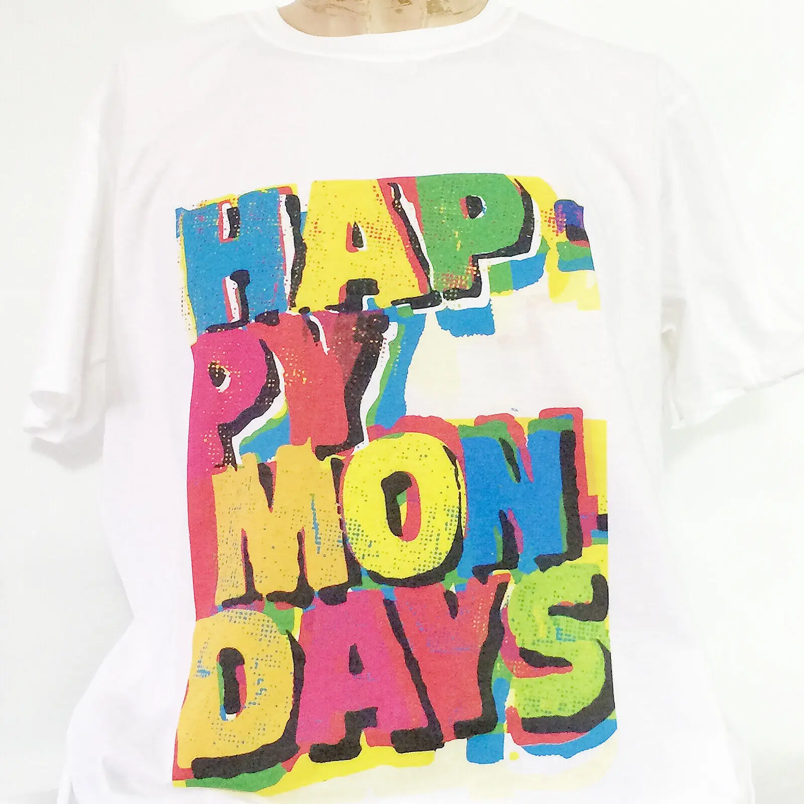 Happy Mondays In Britpop Rock Short Sve White Unisex T-shirt S-3XL