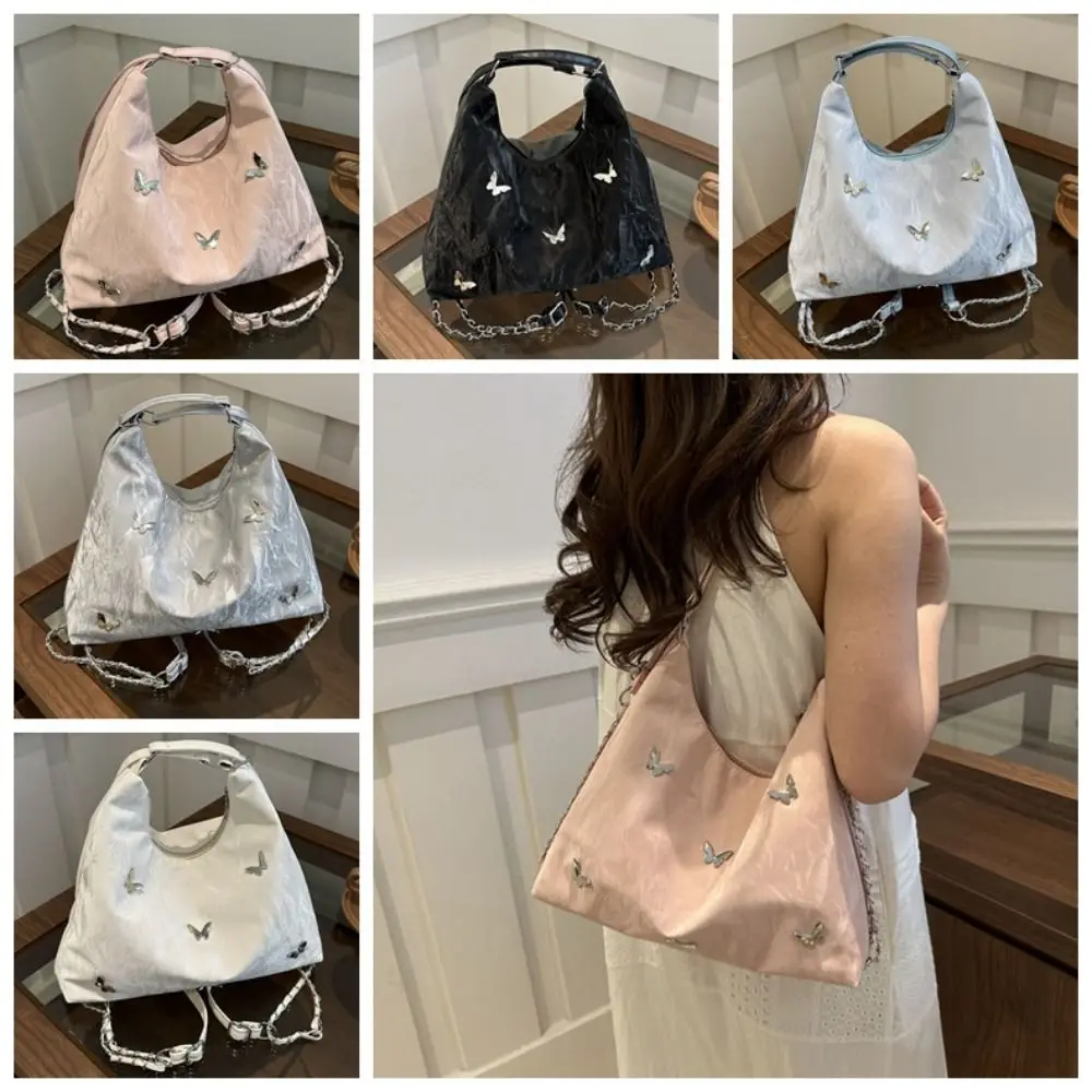

Multifunctional Butterfly Shoulder Bag Shopping Bag Mommy Bag Large Capacity Handbag Underarm Bag Y2K PU Backpack Students