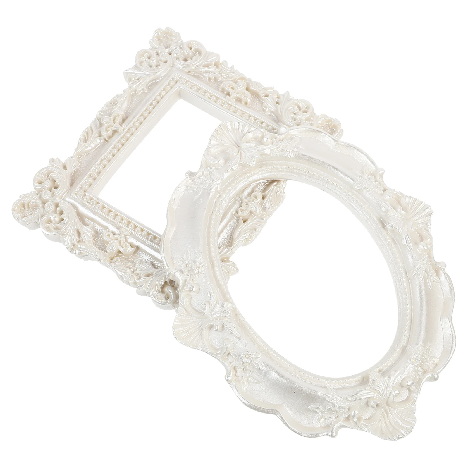 

2pcs Vintage Photo Frame Props Resin Picture Frames Creative Decorative Home Coffee Shop Use High Quality Retro