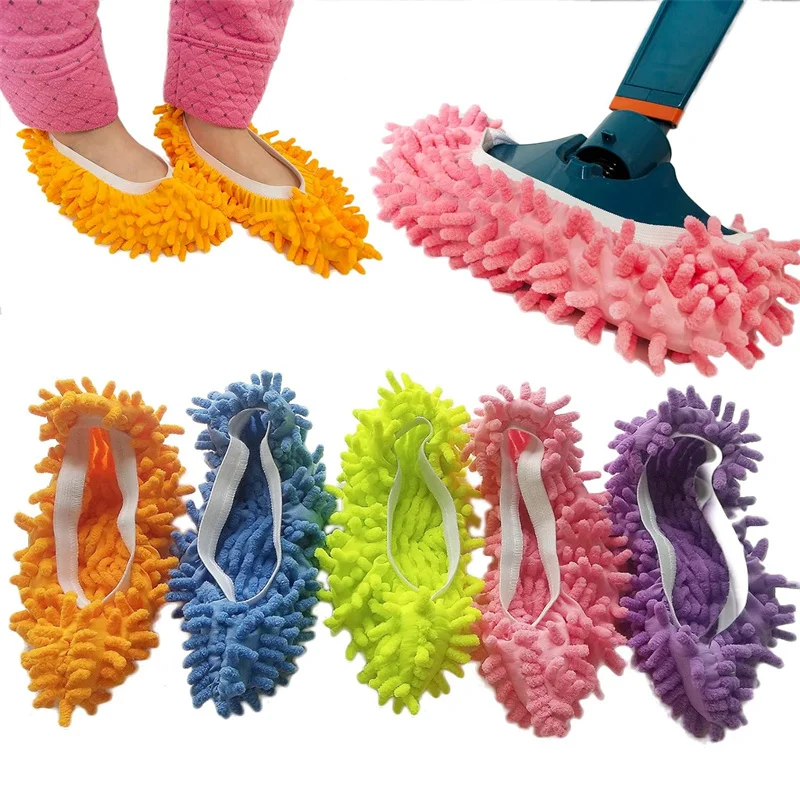 Dust Duster Mop Slippers Shoes Cover, Multi Function Washable Microfiber Foot Socks Floor Cleaning Shoes Cover