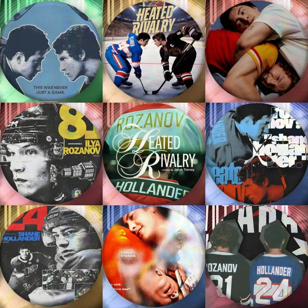 TV Series H-Heated Rivalry  Badge Tinplate Meme Round Brooch for Hat Bag Creative Lapel Jewelry Accessories Gifts