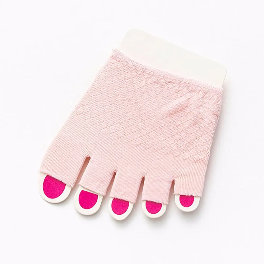 Invisible Elastic Non-slip Summer Women Cotton Sock Slippers Half Palm Socks Open Toe Socks