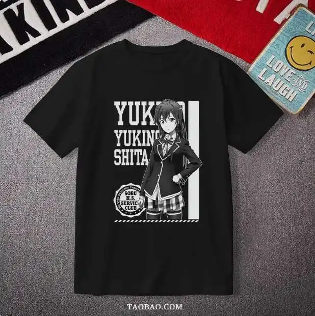 

Anime My Youth Romantic Comedy Is Wrong, As I Expected Yukinoshita Yukino Short Sleeve T-Shirt Summer Cosplay Student XY Loose