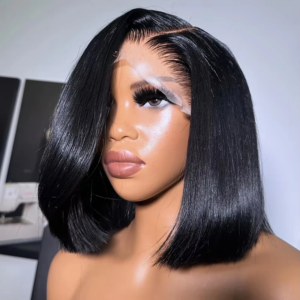 

250% High Density Bob Wig Brazilian Straight 13x4 13x6 HD Lace Front Human Hair Wigs 5x5 Pre-Plucked Glueless Real Hair Wigs For Women
