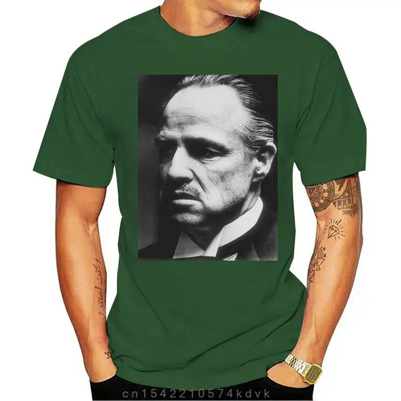 T-SHIRT MARLON BRANDO THE GODFATHER WHITE THE HAPPINESS IS HAVE MY T-SHIRT NEW Print Short Sleeve