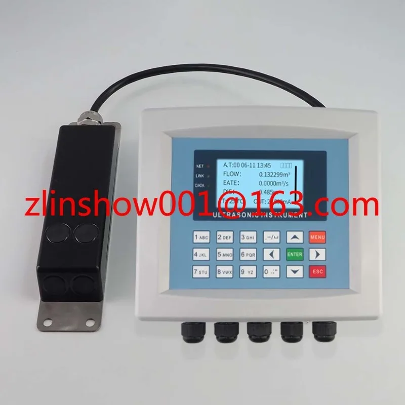 5 Inch Touch Screen Flume Flow Meter Open Channel Doppler Flow Meter IP65 Standard 10 Meters