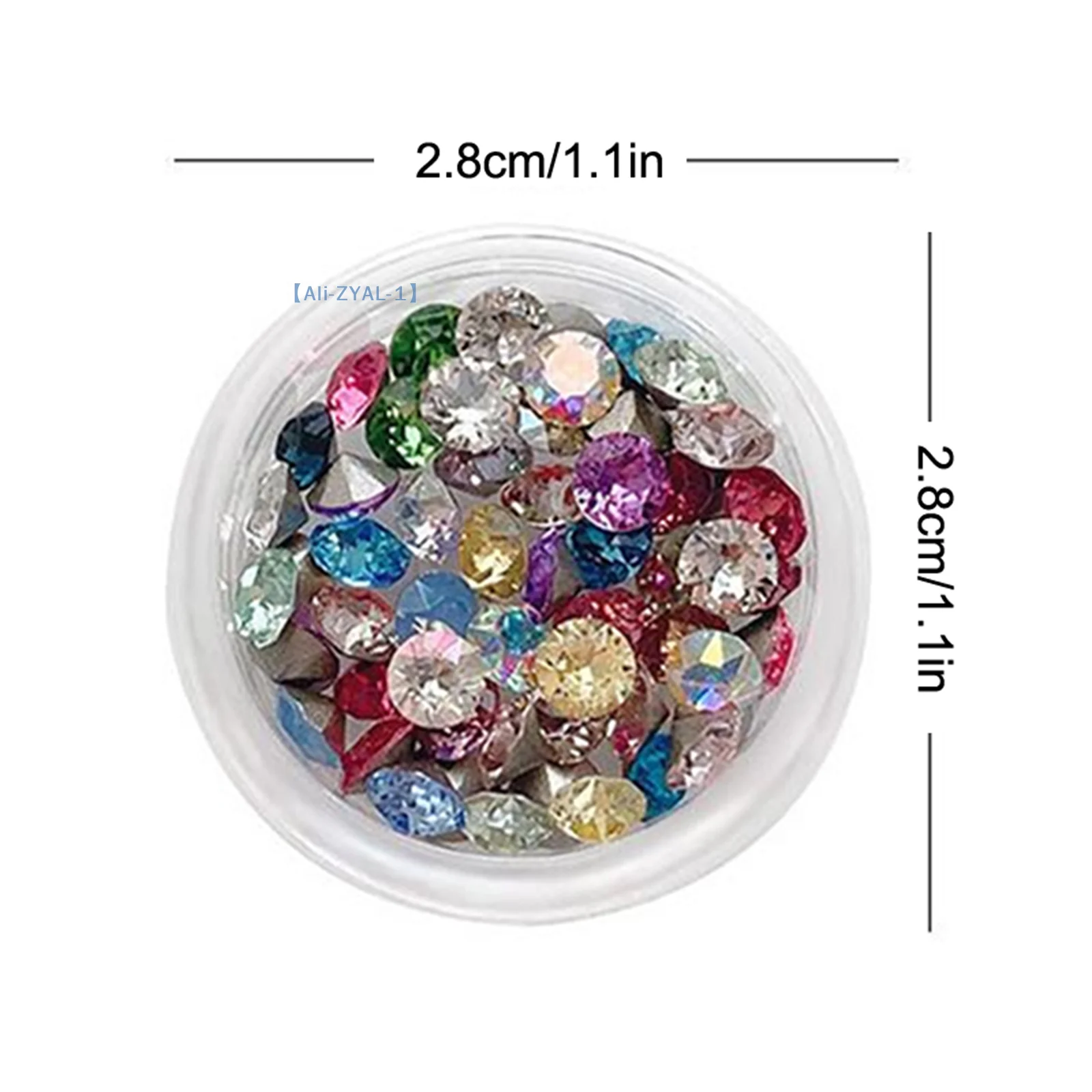 【ZYAL-1】50/100 قطعة لامعة كريستال مسمار الفن الراين الملونة ثلاثية الأبعاد أشار أسفل مسمار السحر الأحجار الكريمة للديكور DIY بها بنفسك