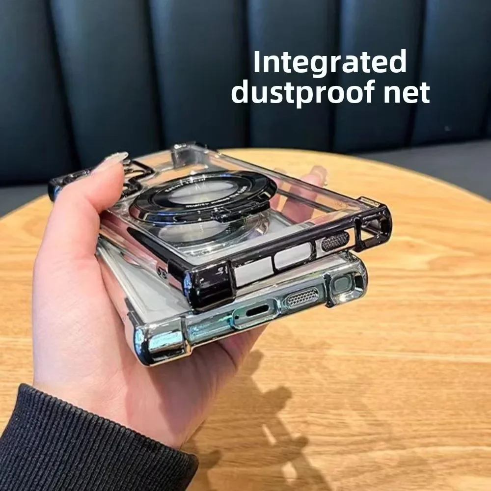 Przezroczyste etui ochronne z galwanizowaną podstawką do Samsung Galaxy S25 S24 FE S23 Ultra Plus A16 A26 A36 A56 A15 A35 A55 A07 A17