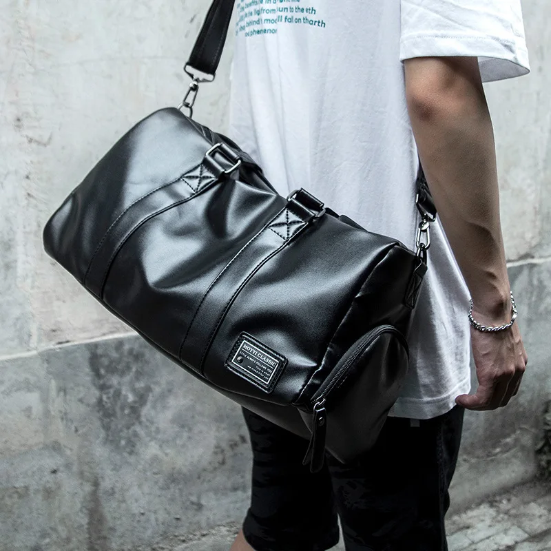 Men's travel bag handbag waterproof sports bag cylinder training large capacity luggage shoulder bag
