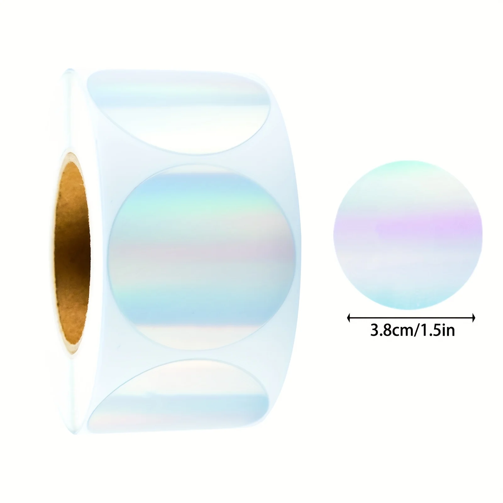 

300Pcs Per Roll 1.5In/3.8Cm Plain Laser Film Decorative Label Stickers for File Classification, Marking Key Points, Envelope Sealing, Gift Decoration, Office Organizing Label Stickers