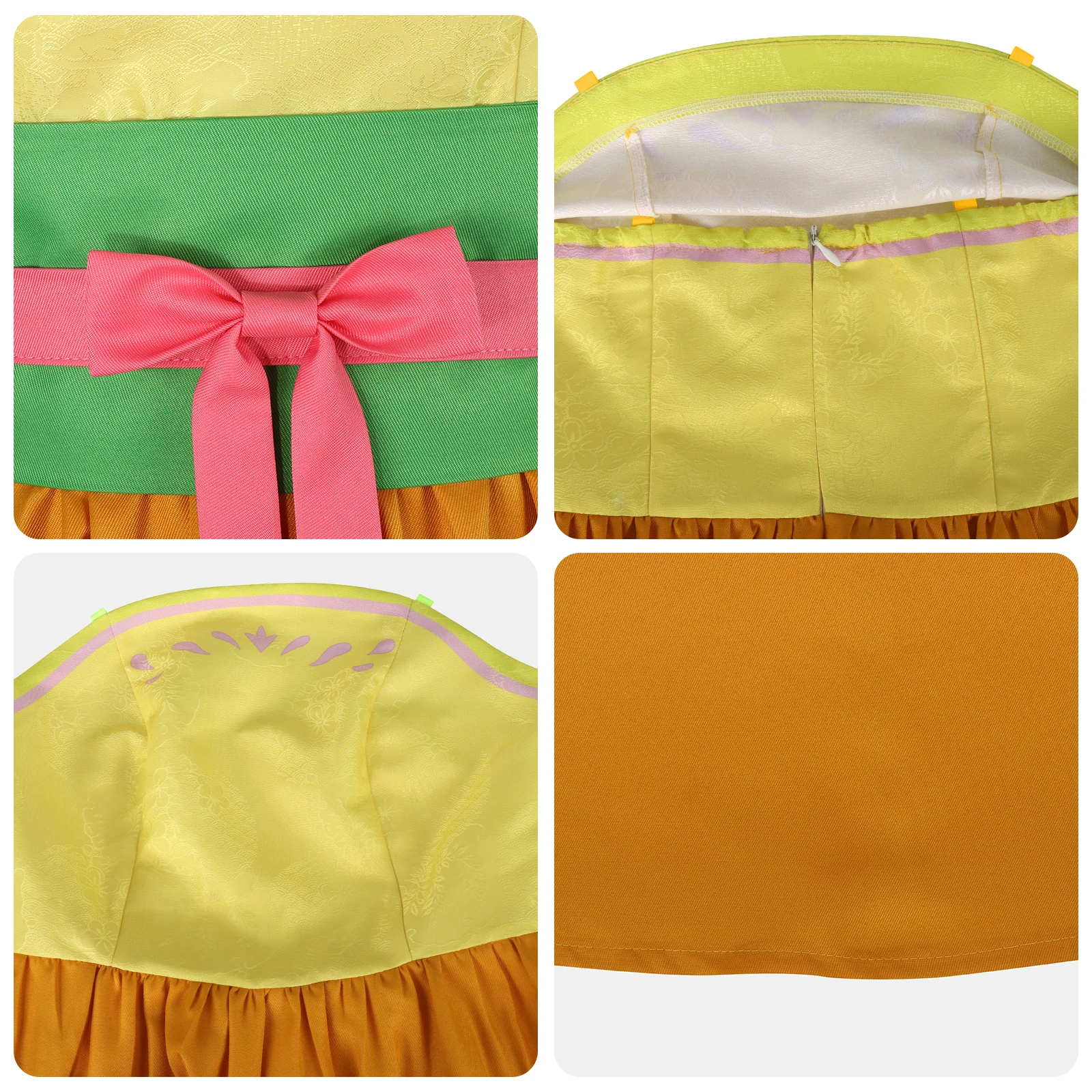 زي تنكري على شكل قطة برتقالية للفتيات، زي رقص مضيء القمر للهالوين، فستان هانفو على الطراز القديم، فستان تنكري نسائي