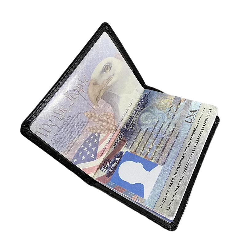 Funda de pasaporte de cuero para hombre y mujer, tarjetero de identificación, billetera de viaje