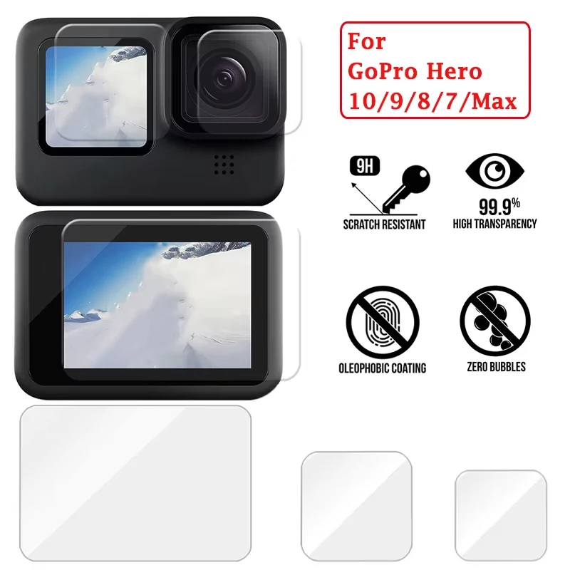 Hero 11/10/9/8  Black Tempered Glass Screen Protector Lens Protection Protective Film for Go Pro Hero 8 9 10 11