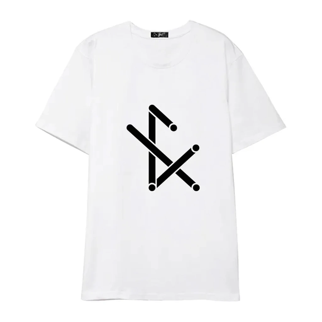 

2025 Kpop Korean Trend Stars Same Style Letter Love T-shirt Printe Women Men Summer Cotton T-shirt