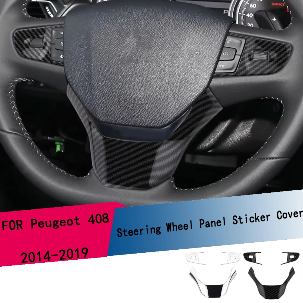 Lenkradverkleidung für Peugeot 508 2011-2016 408 2014-2020 Carbonfaser Mittelkonsole Innenausstattung