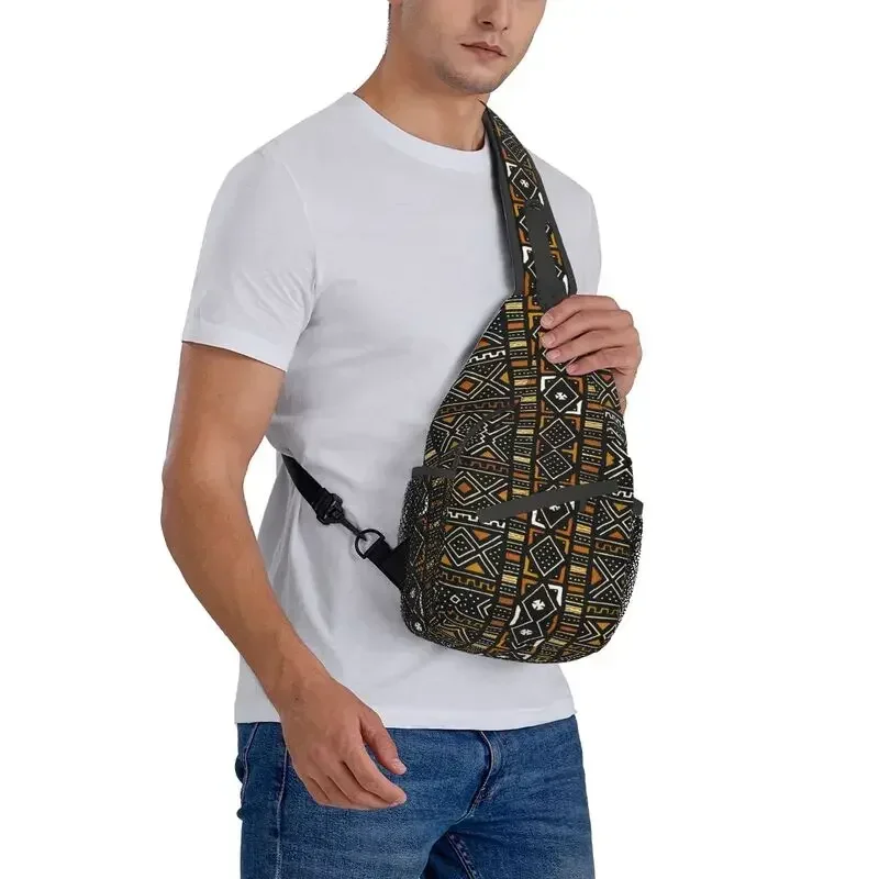 حقيبة بوجولان الأفريقية غير الرسمية للسفر للرجال أفريقيا العرقية القبلية الفن Crossbody الصدر على ظهره الكتف Daypack