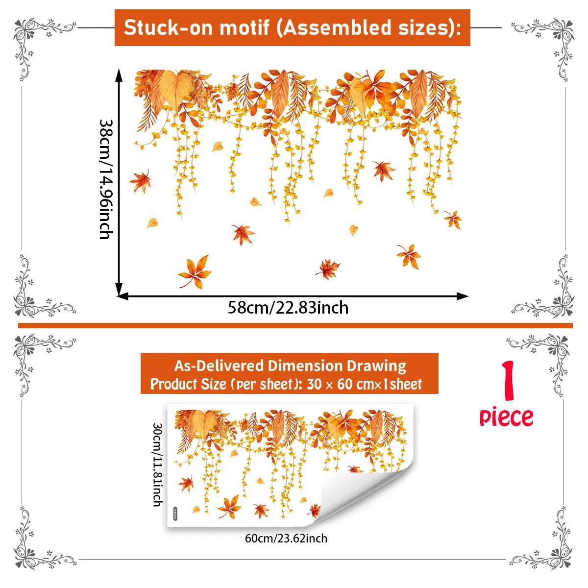 Autumn-Themed Reusable Window Clings for Residential and Commercial Use Double-Sided PVC Static Decals for Smooth Glass Surfaces