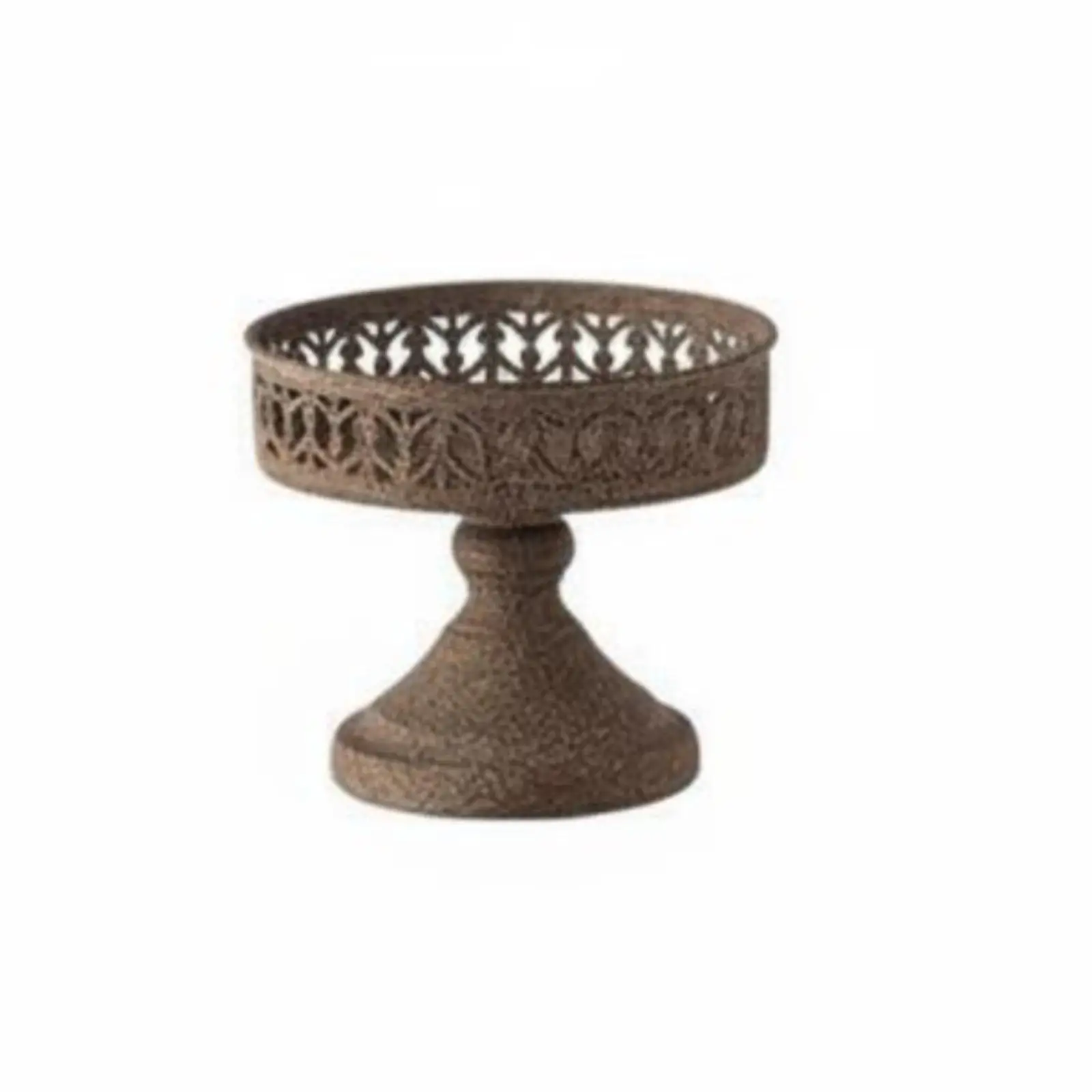 Vintage plant stand with elaborate cutout design in antique style,