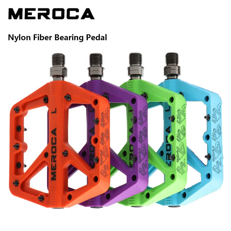 Mtb Bicycle Pedals Nylon Anti-Slip Sealed Perrin Bearing Footrest Mountain Bike Off-road Durable Foot Pedals Bike Accessories