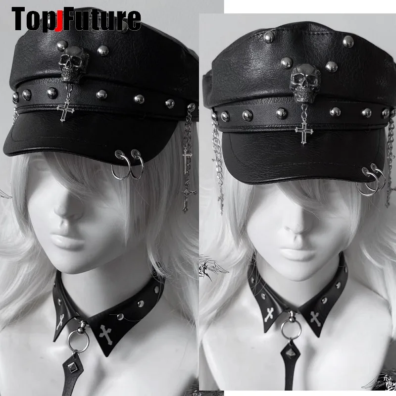 Women Men Harajuku Gothic Lolita beret Y2K girl steampunk  display picture 1