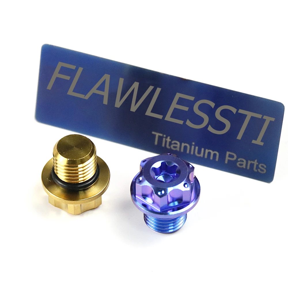 FLAWLESSTI M12 M14 X1.5 Pitch Gr5 Titanium Bolt Gear Oil Inject Engine Oil Bleeder Bolts For Yamaha Xmax 300 Tmax 560