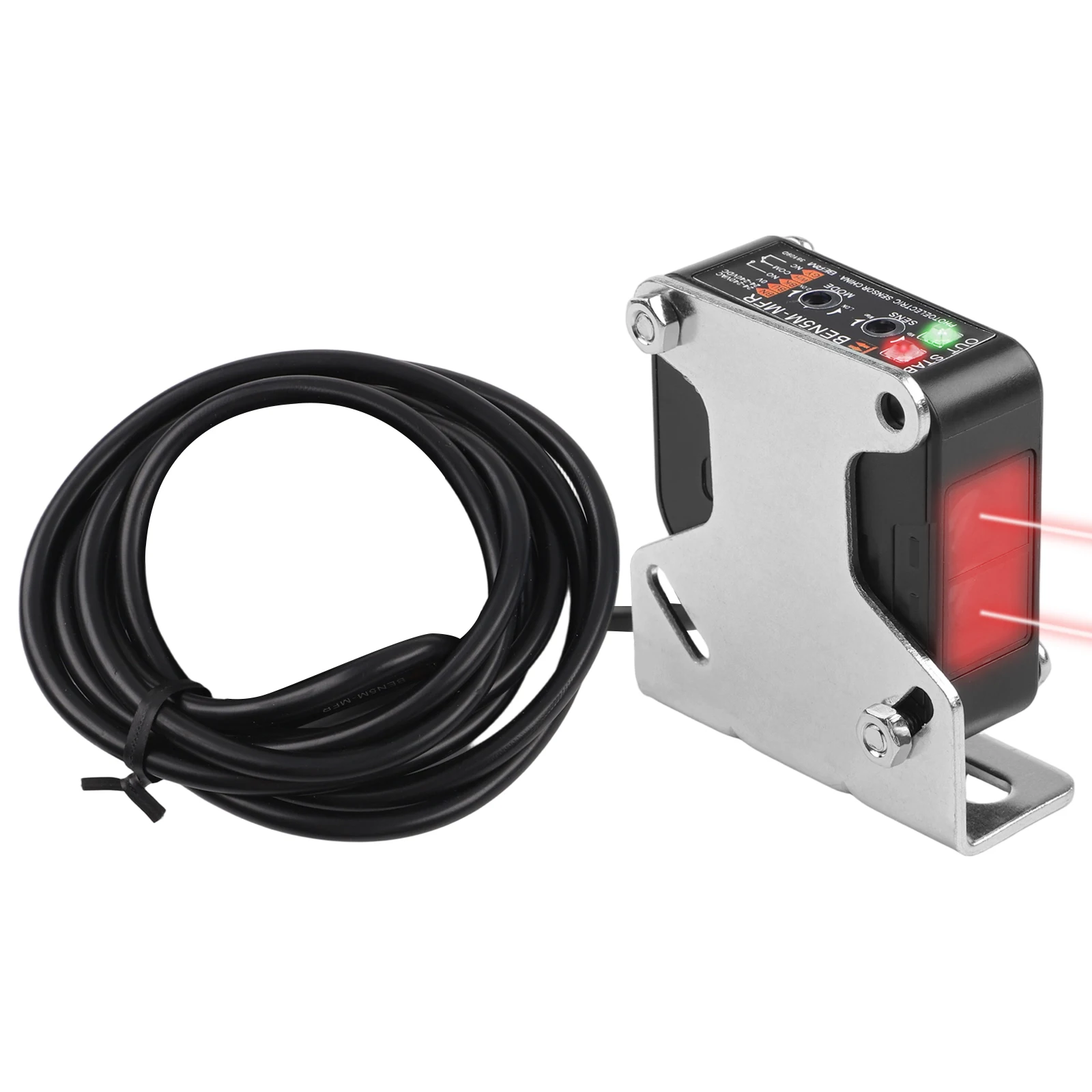 Photoelectric Beam Sensor Switch 12-240VDC 24-240VAC Adjustable Sensitivity For Signal Detection Power Tools Accessories