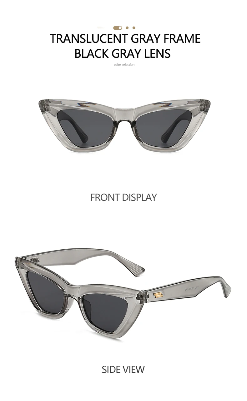 Neue Damen-Sonnenbrille mit Katzenohrenrahmen, prahlen Sie einen Vintage- und eleganten Stil. Die Katzenohr-Silhouette hilft, die Gesichtskonturen zu flachen 5262 – Detail 18