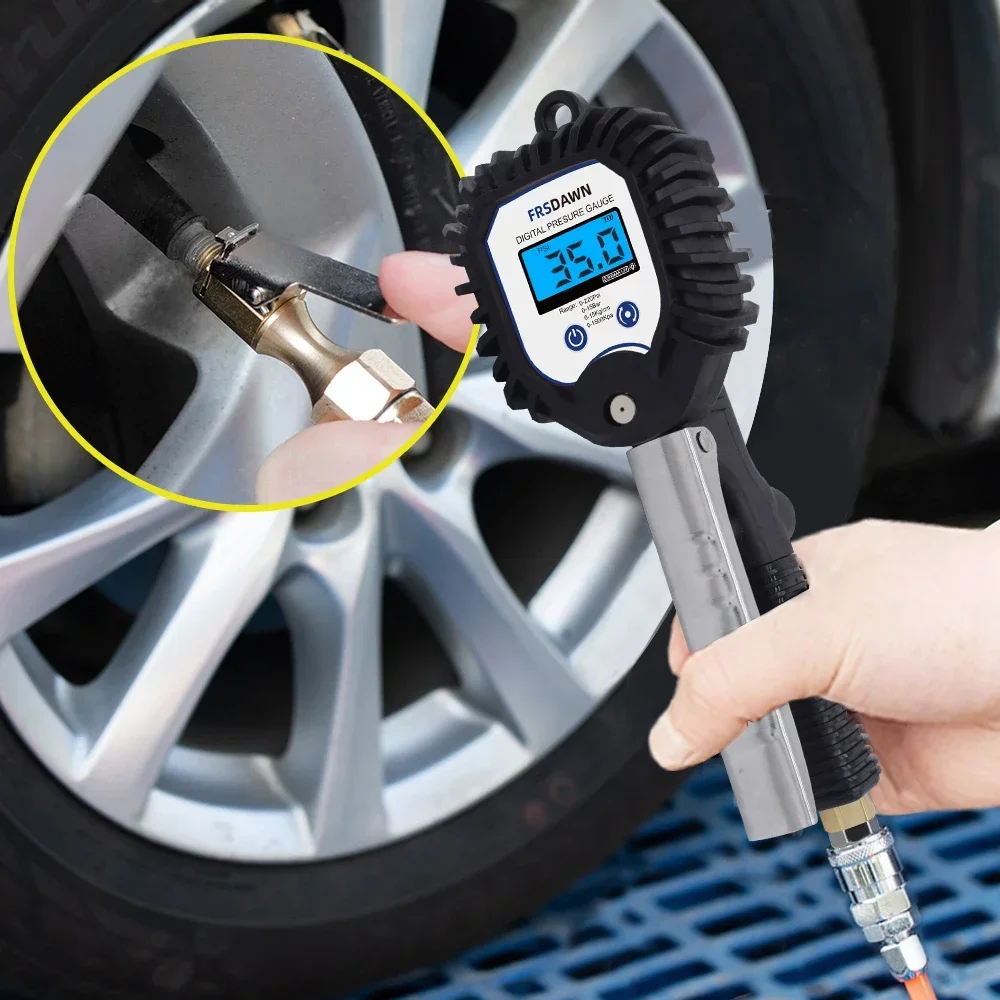 

Car Tire Pressure Gauge Air Inflator US/EU Vehicle Tester Monitoring Manometer Motorcycle Bike LCD Digital Test Inflation