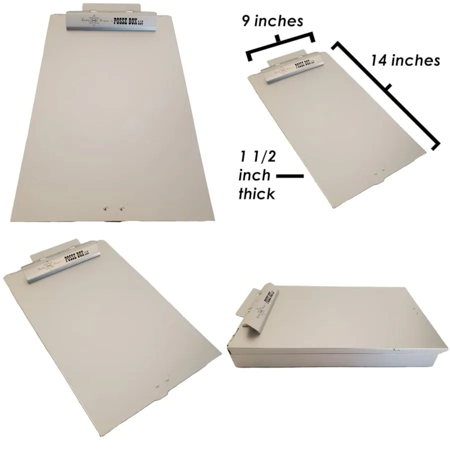 

Bottom-Opening Dual Compartment Clipboard PB-37C · Anodized Aluminum · 14" x 9" x 1-1/2" · Storage Organizer