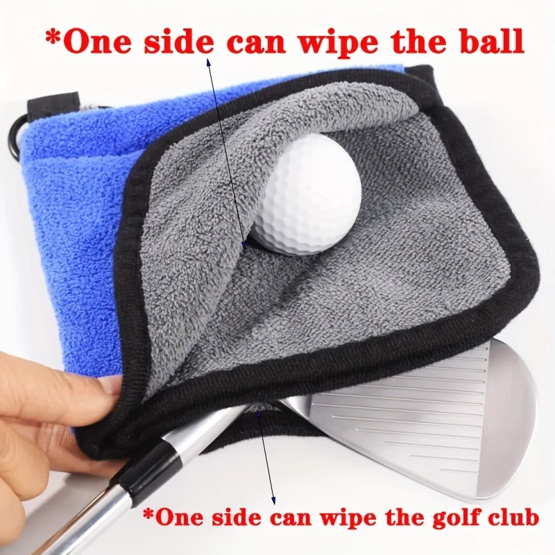 Golf towel, ball cleaning towel, ball cleaning cloth towel, outdoor with hook golf gift - view 2