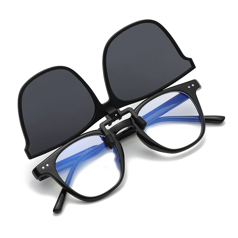 Polarisierte Clip-On-Sonnenbrille für Männer und Frauen, photochrome Autofahrerbrille, Nachtsichtbrille, blendfrei, quadratische Vintage-Brille – Detail 3