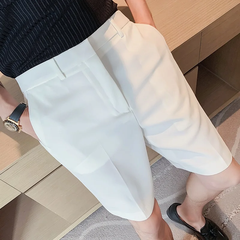 

Men's Summer New Sle Thin Hanging Sensation Five-Quarter White West Pants Loose Casual Men's Pants Suit Pants Cool Sle Pu...