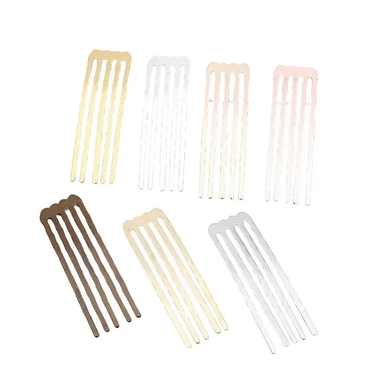 BoYuTe (20 Pieces/Lot) 15*50mm 5 Teeth Metal Brass Hair Comb Materials Diy Handmade Jewelry Accessories Wholesale