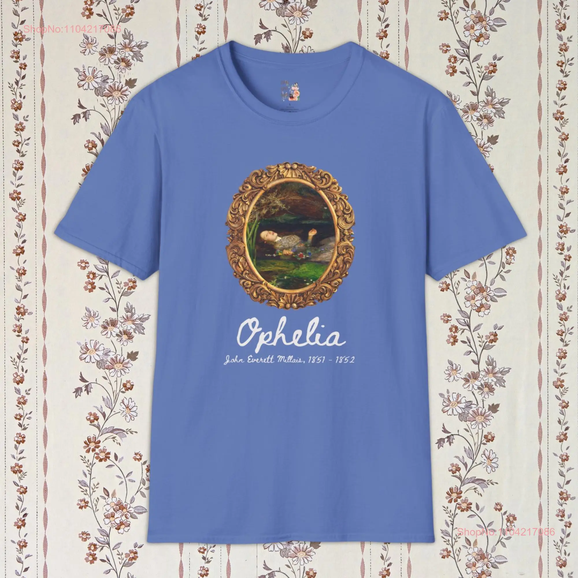 Ophelia by John Everett Millais European Art History T Shirt Boho Framed Humanities Major Pre Raphaelite Famous Painting