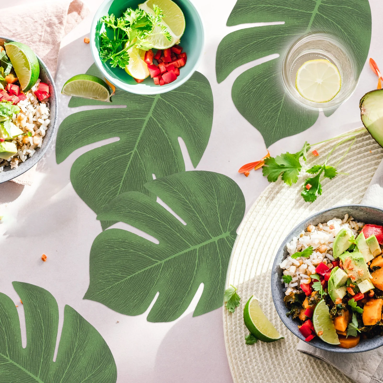 

60 Pcs Artificial Leaf Accessories Reusable Lifelike Leaves for Tropical Table Faux Photograph