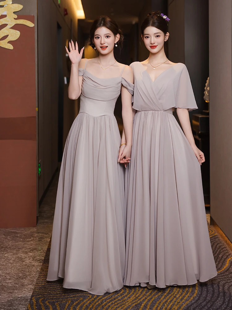 

October Maidsmaid Dr Women's New 2025 Ele Slimming Long Gown Beautiful Sister up Dr Korean Sle Wedding Gown