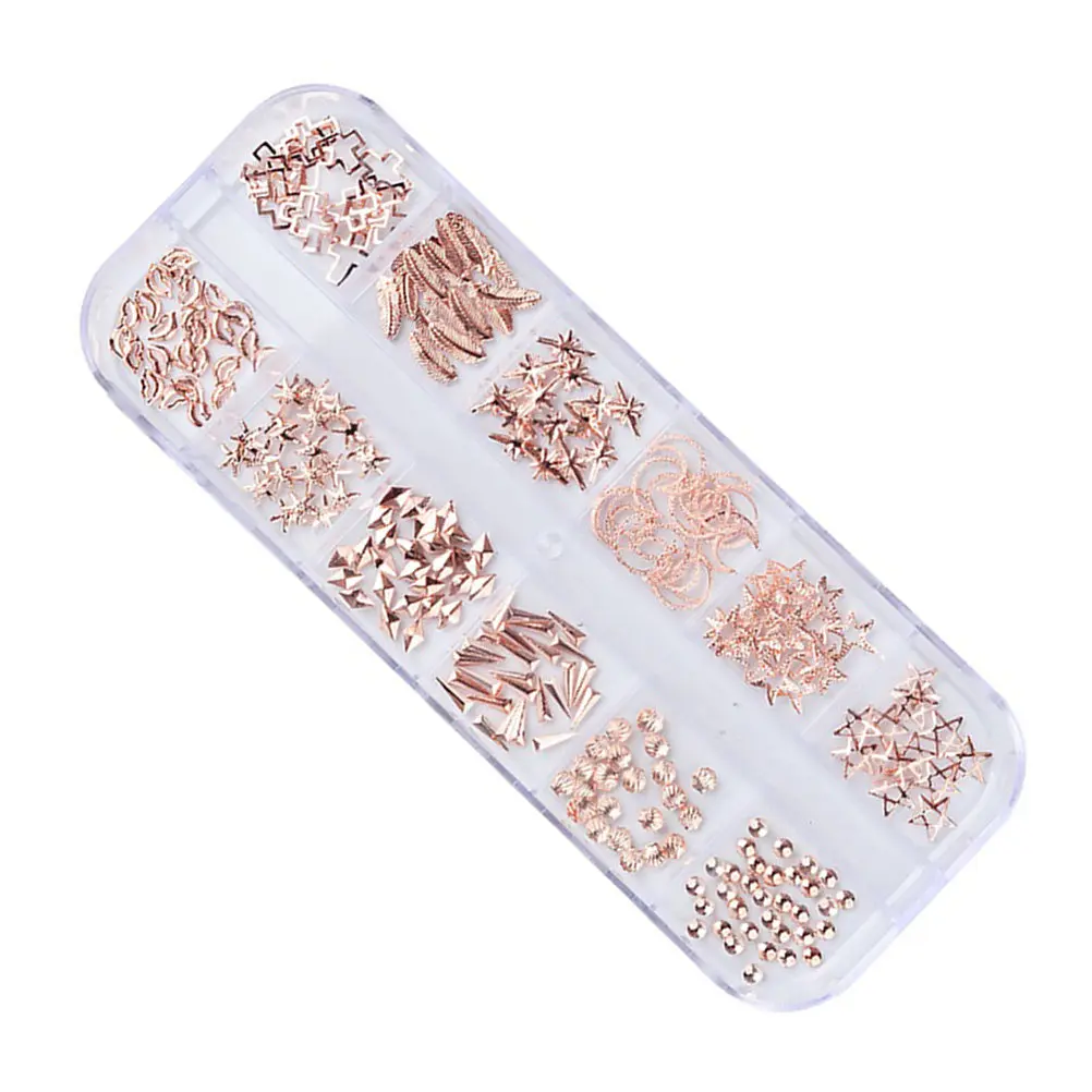 1 Box Nail Art Rivets Metal Charms Set DIY Manicure Decoration for Natural Artificial Nails Phone Pencil Case Nail Art Ornaments