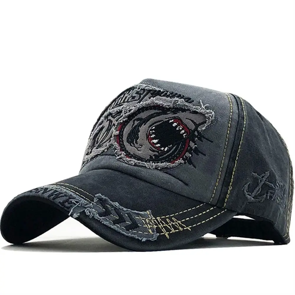 

Модная бейсболка с вышивкой акулы, солнцезащитная шляпа Snapback с изображением животных, регулируемая хлопковая кепка-грузовик в стиле хип-хоп